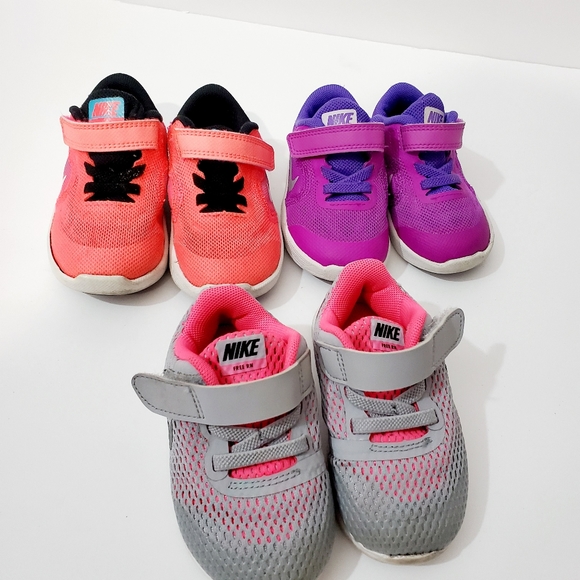 Nike Other - Nike 3 pairs baby girl tennis shoes sneakers 4-5
